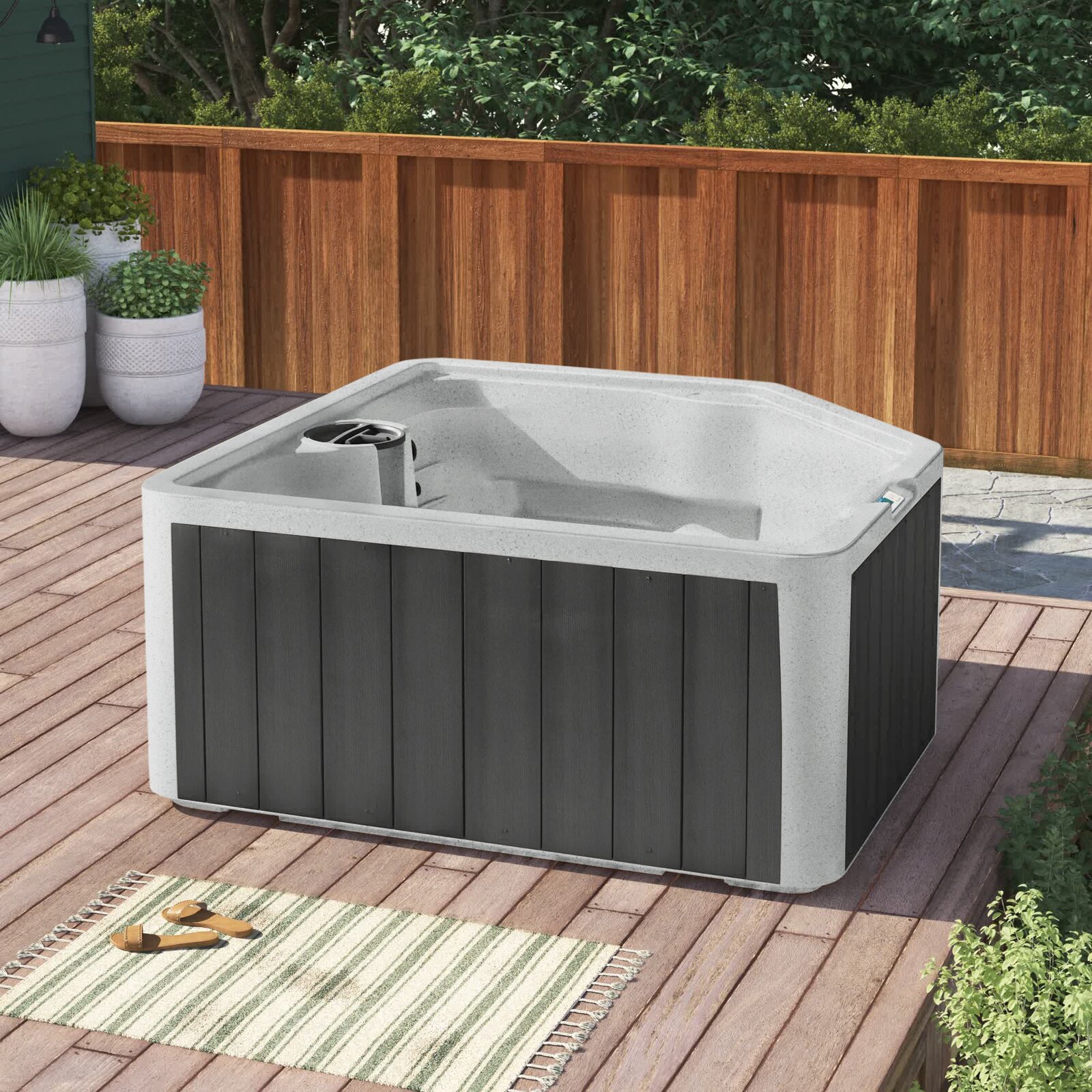 【Sports&Outdoors】Lifesmart Spas Sereno 4 - Person 22 - Jet Plug And Play Hot Tub with Ozonator