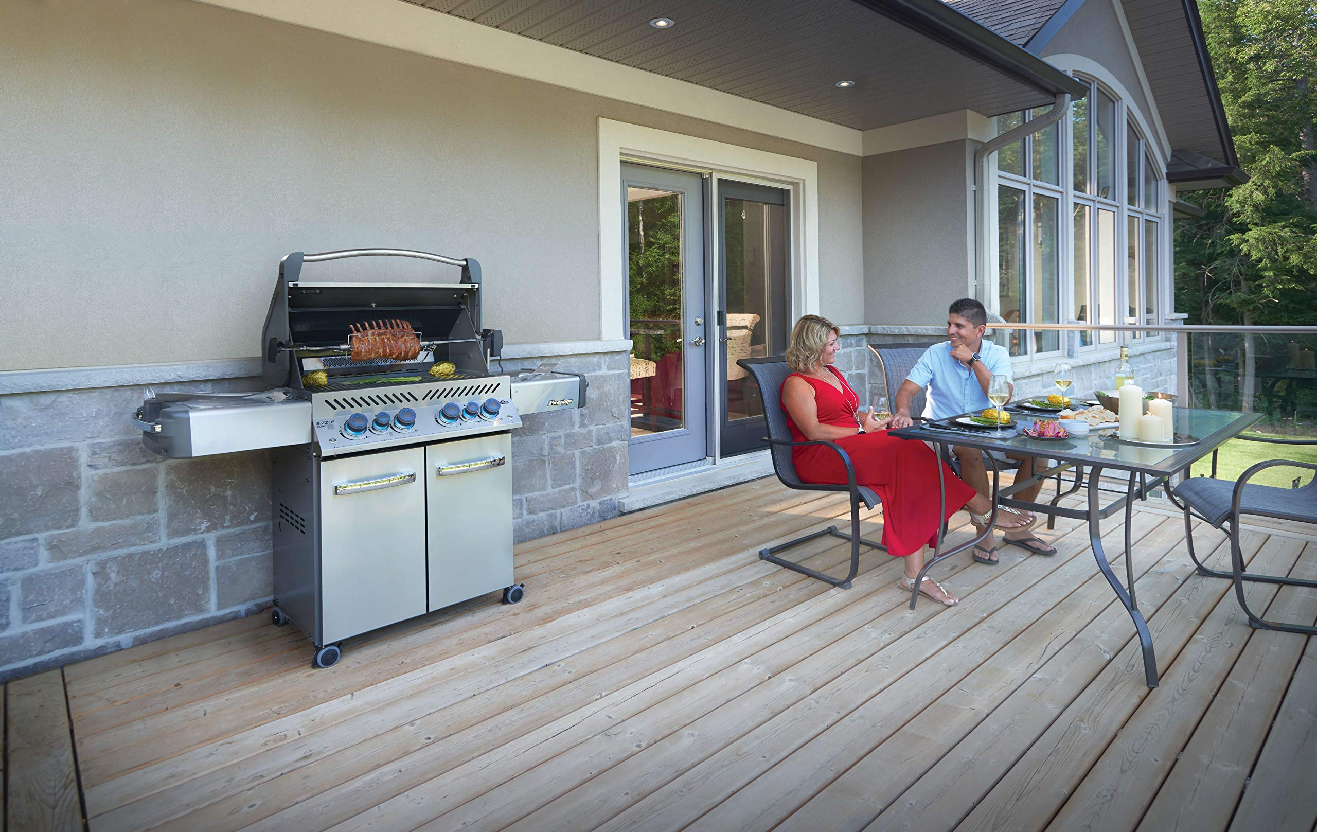 【Appliances】Napoleon P500RSIBPSS-3 Prestige 500 RSIB Propane Gas Grill, sq. in + Infrared Side & Rear Burner