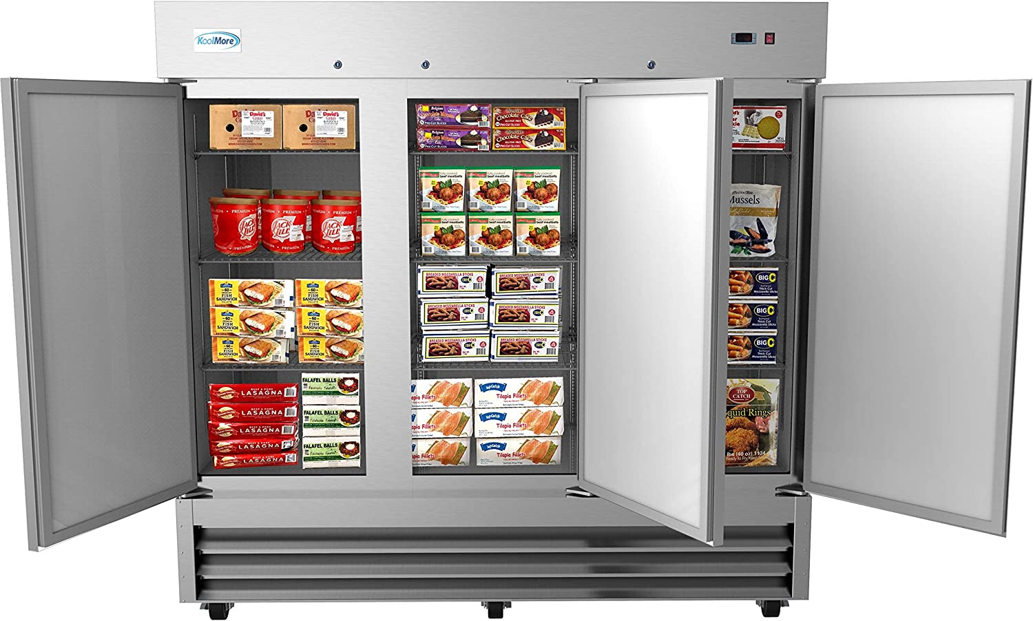 KoolMore 29" Stainless Steel Solid Door Commercial Reach-in Refrigerator Cooler - 19 cu. ft (RIR-1D-SS-19C)