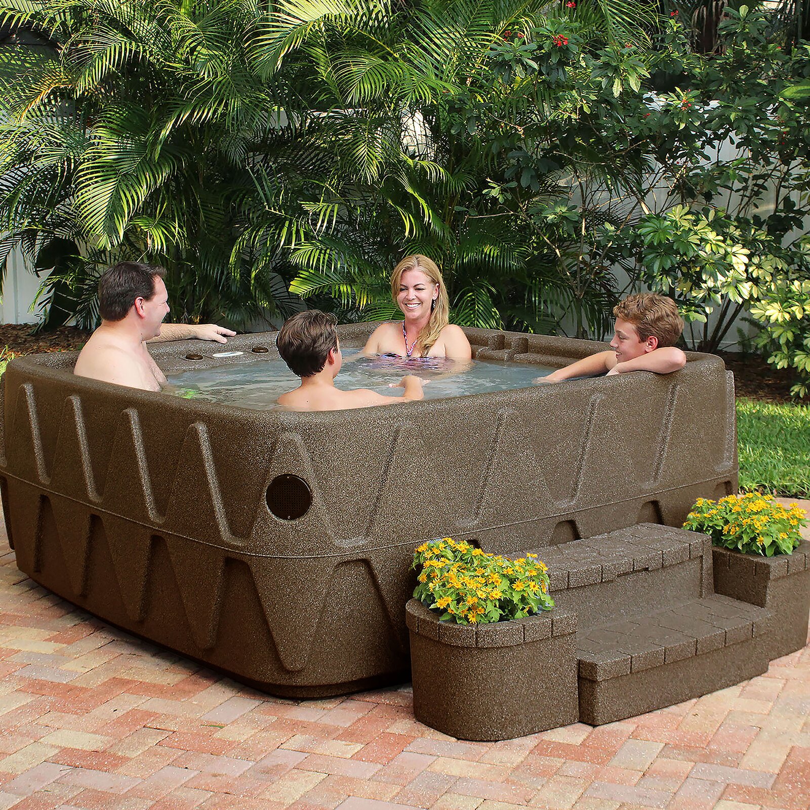 【Sports&Outdoors】Aquarest Spas, 5 - Person 29 - Jet Square Plug And Play Hot Tub with Ozonator