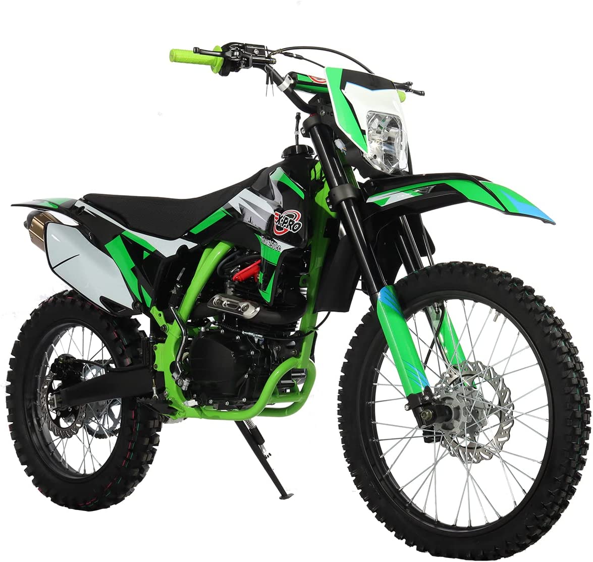 X-PRO 250 Dirt Bike Pit Bike Gas Dirt Bikes Adult Dirt Pitbike 250 Gas Dirt Pit Bike,Green