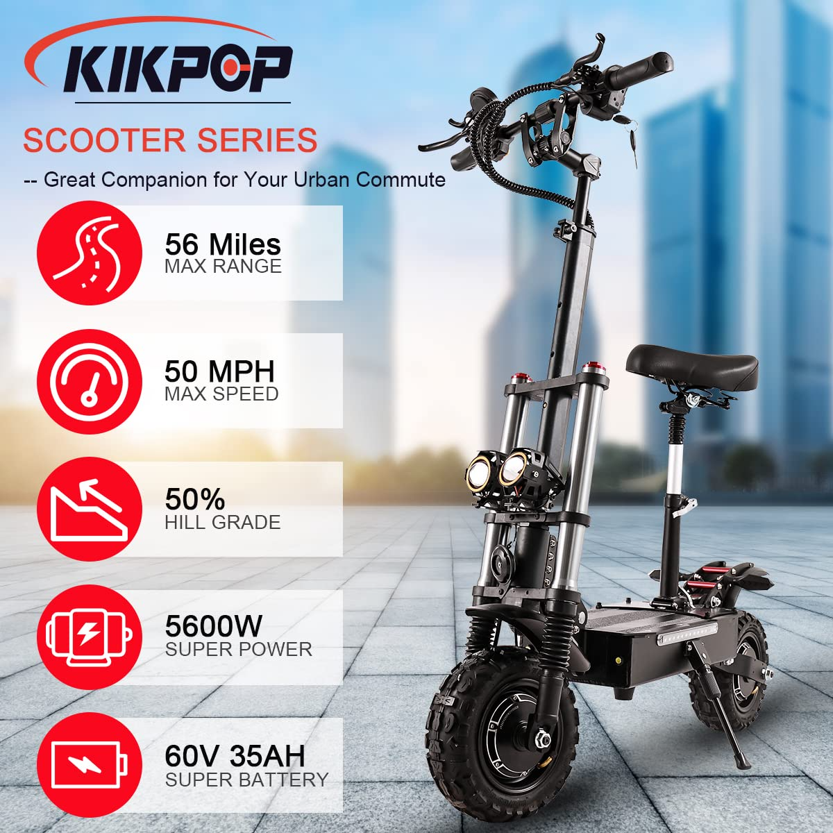 【Sports&Outdoors】60V 5600W Dual Motor Electric Scooter Adults 50 MPH Max Speed Foldable Scooter Electric