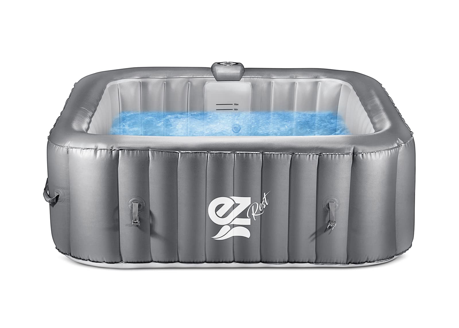 【Sports&Outdoors】Outdoor Portable Hot Tub - 6-Person Square Inflatable Heated Pool Spa