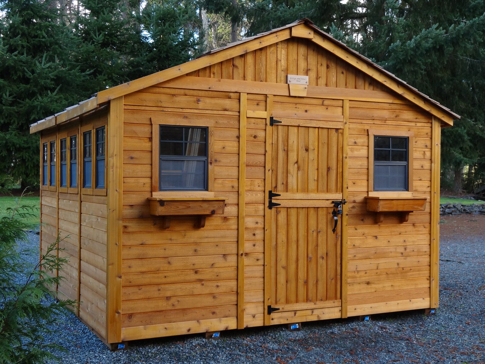 【Storage Shed】12x12 ft Cedar Wood Sunshed Garden Shed