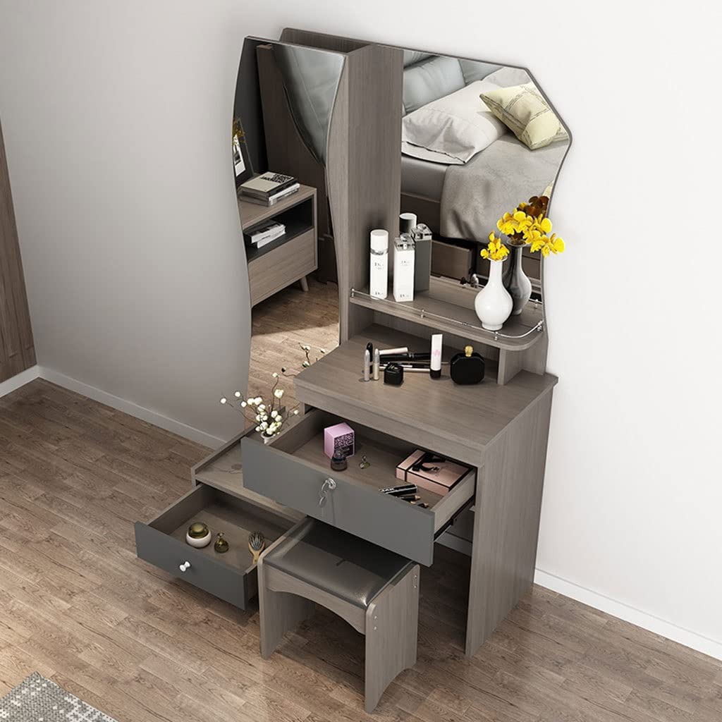 【Furniture】Bedroom Table Vanity Table Set Bedroom Storage Dresser Modern Women's Full-length Mirror