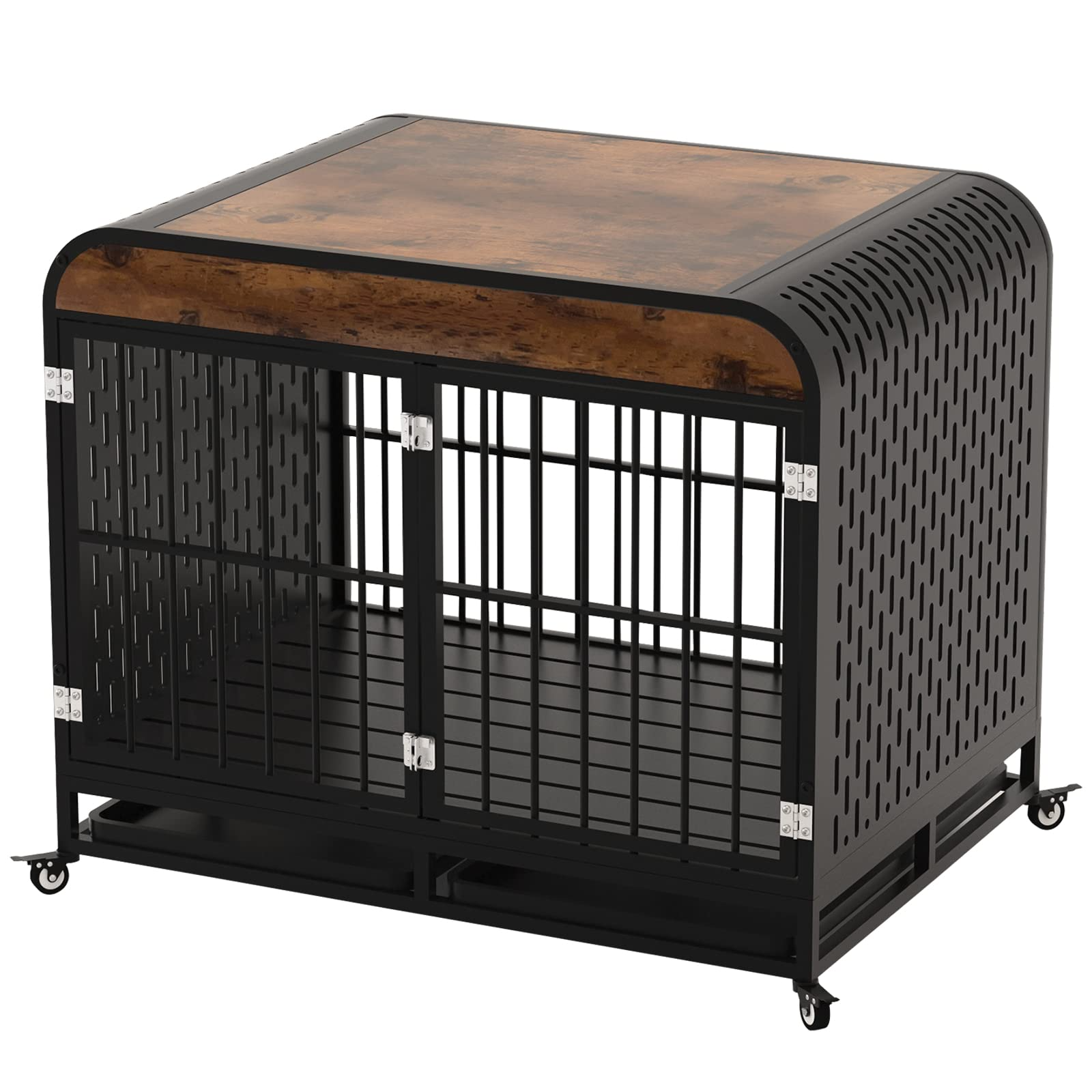 【Pet】Heavy Duty Indestructible Dog Crate with Sturdy Door Lock, Large Strong Metal Dog Kennel Playpen