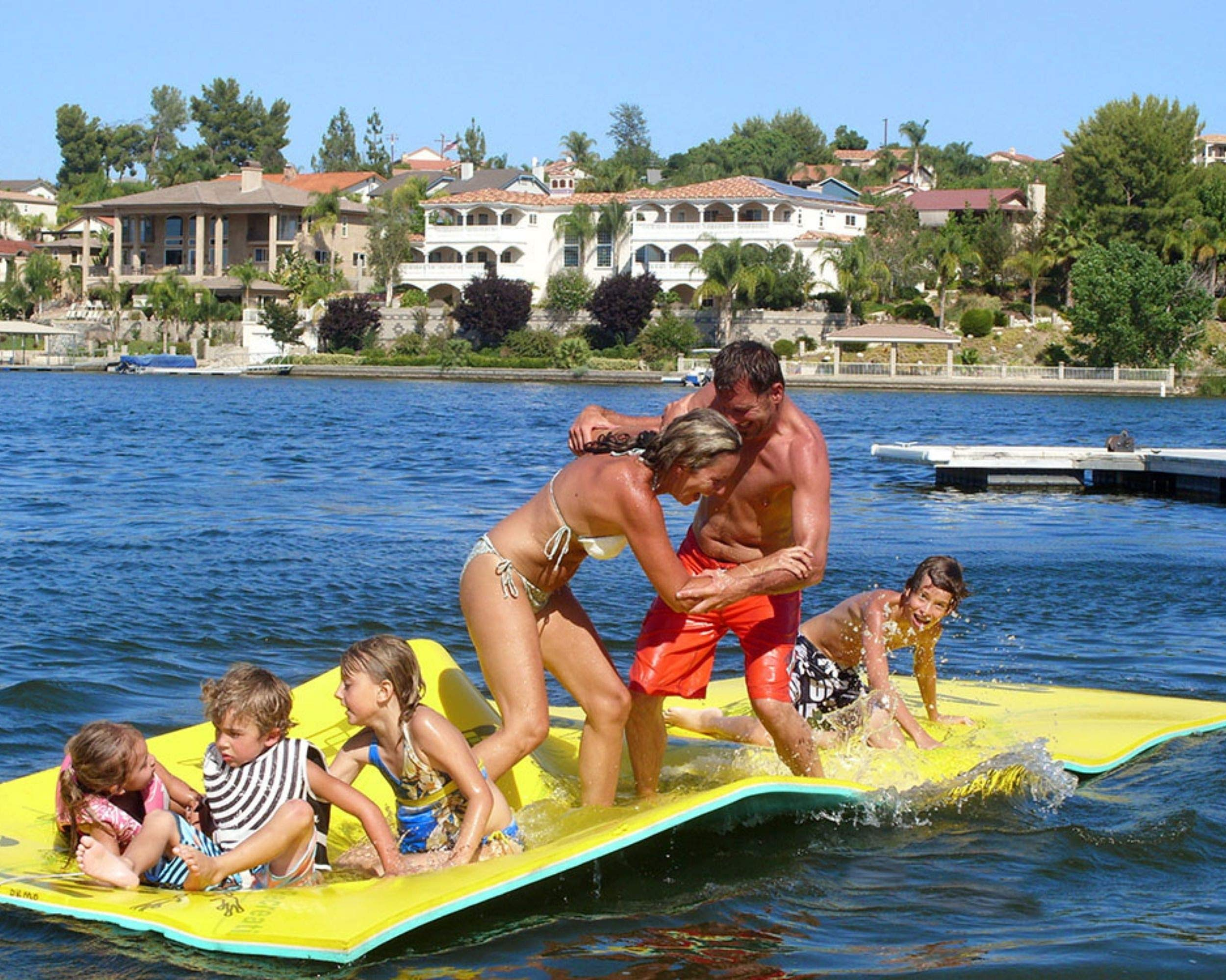 【Sports&Outdoors】Lily Pad Original Floating Water Mat, 2 Layer FlexCore Green / Yellow Foam Raft