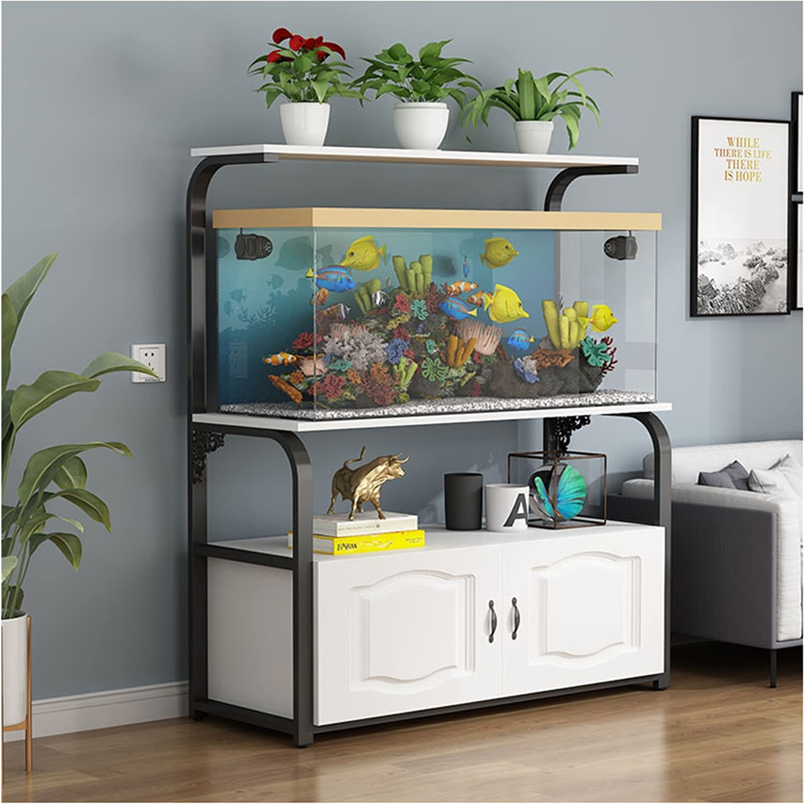 【Pet】Aquarium Bracket Living Room Apartment Aquarium Grass Fish Tank Shelf Metal Fish Tank Cabinet