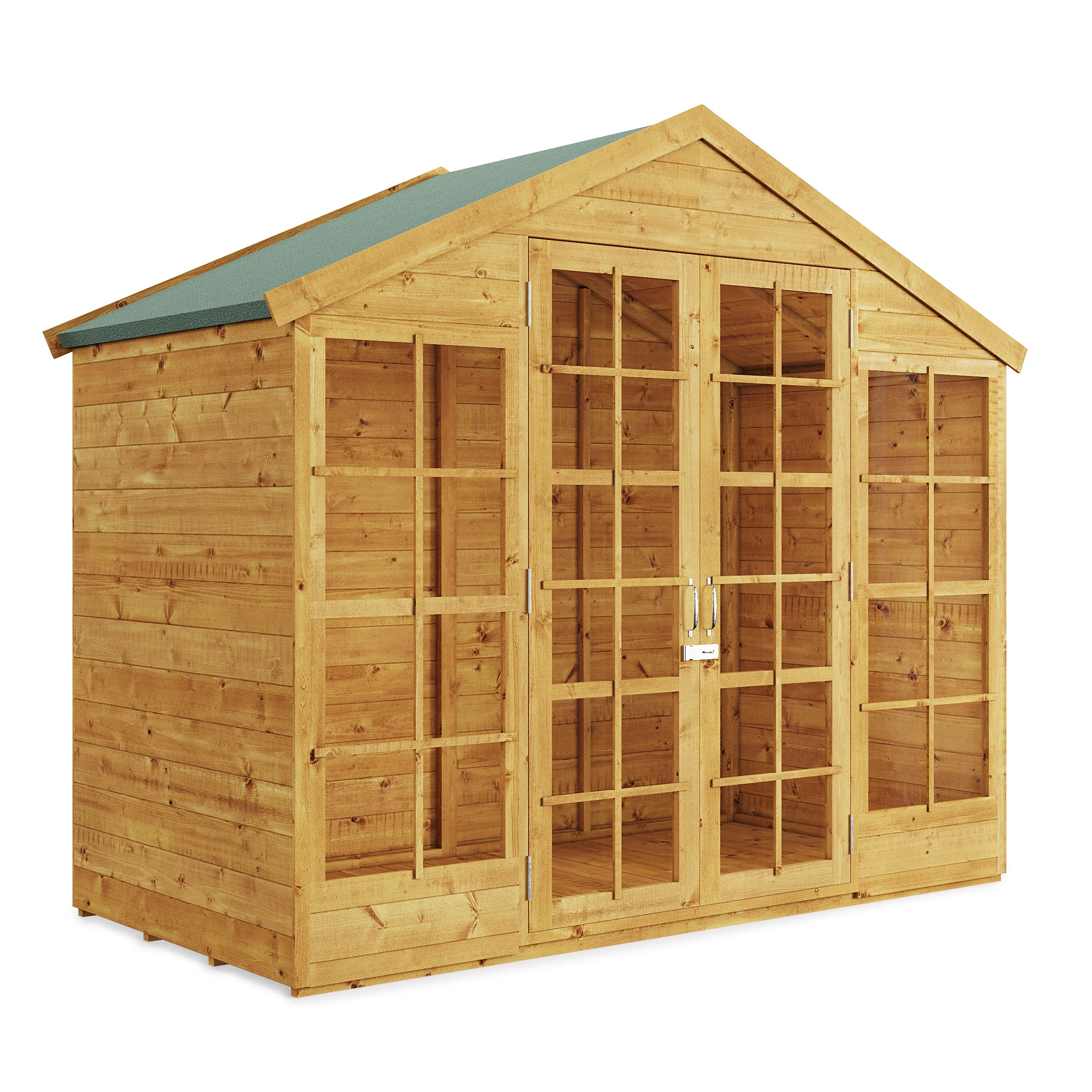 【Home&Garden】Summerhouse Log Cabin 4 x 8 Wooden Garden Storage Shed Summer House Harper Apex Summerhouses