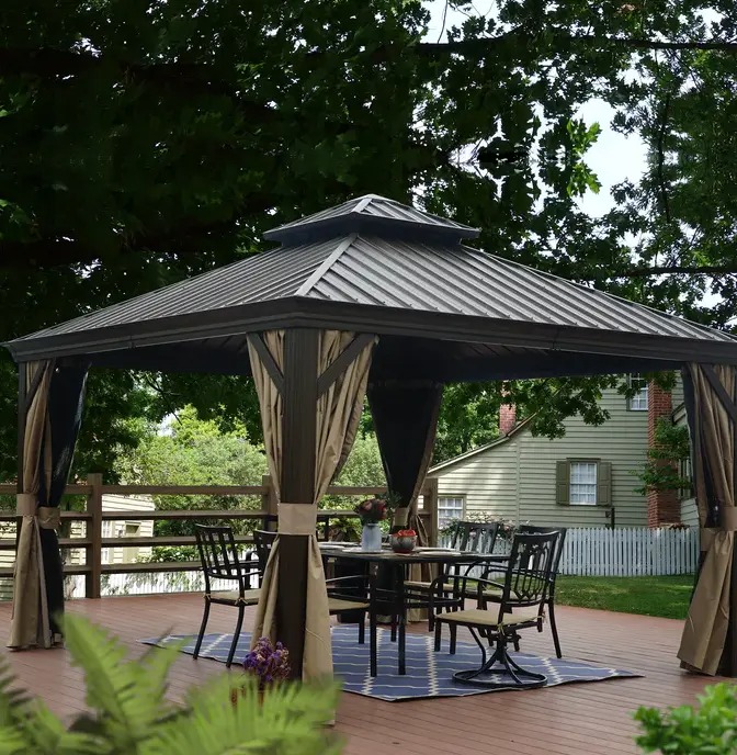 【Gazebo】Alexander 12 Ft. W X 12 Ft. D Aluminum Patio Gazebo
