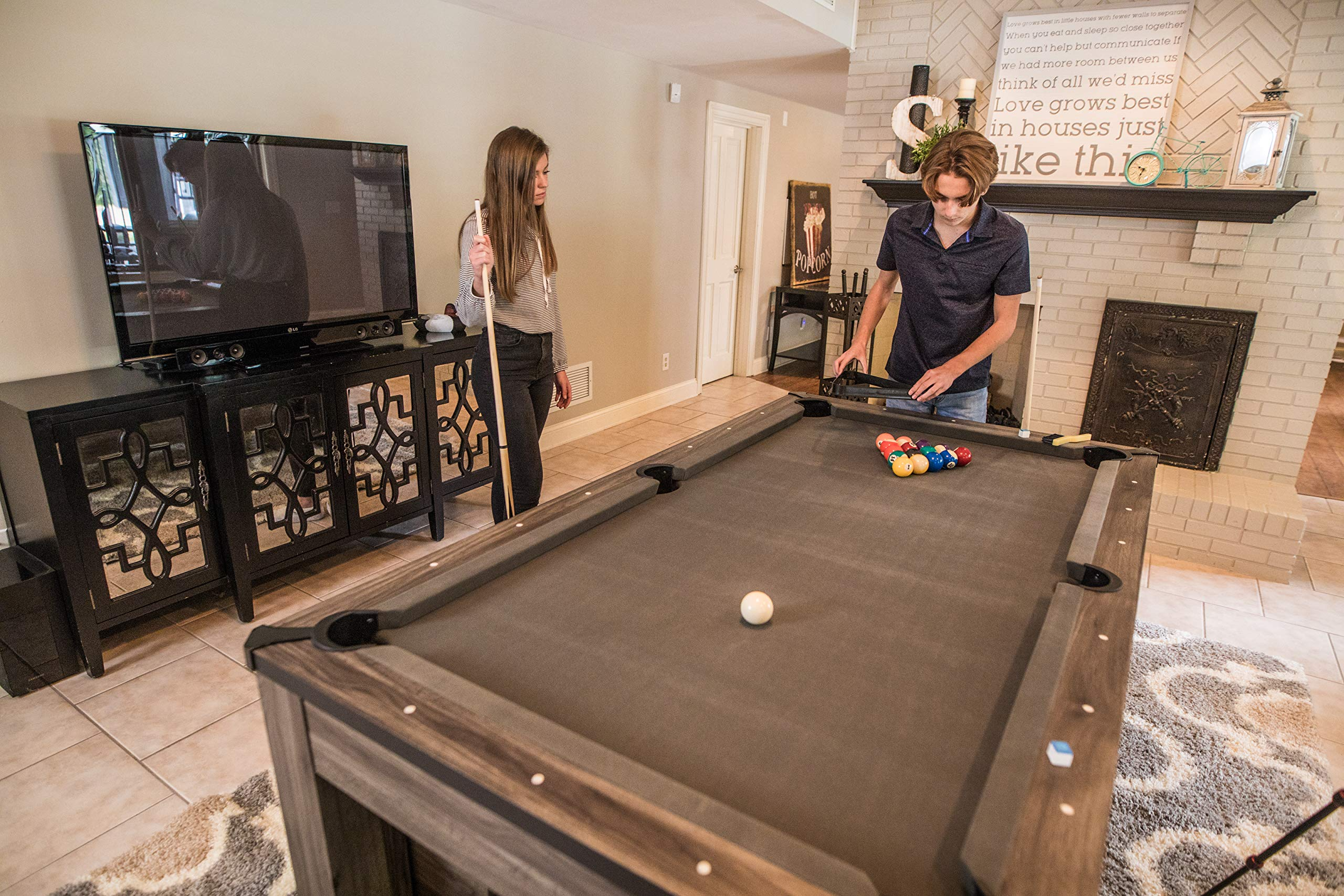 【Sports&Outdoors】7' Hampton 3-in-1 Combination Table Includes Billiards, Table Tennis & Dining Table