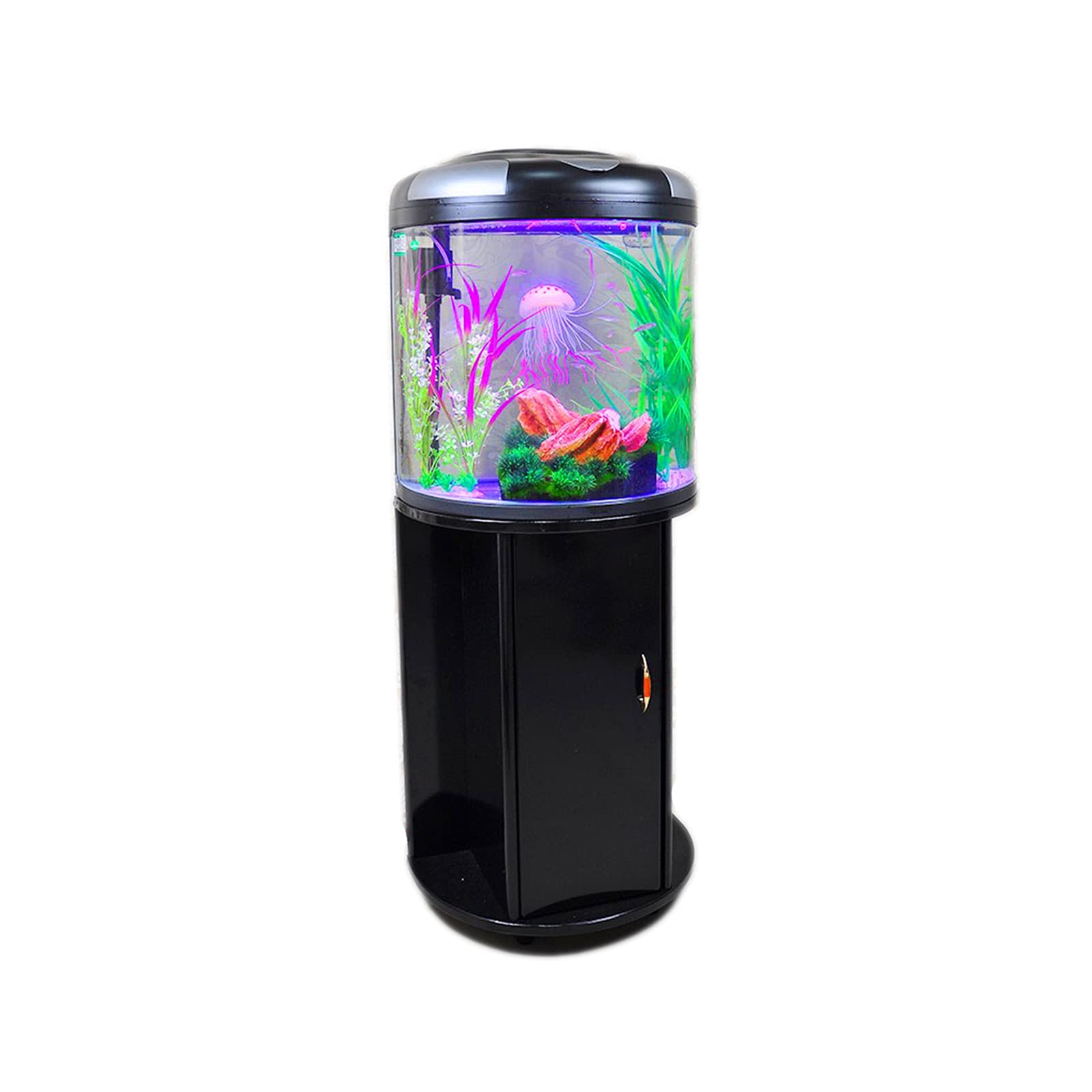 【Pet】Semi-Circular Fish Tank, Silent Acrylic Aquarium for Home Office Living Room, Water-Free Fish Tank