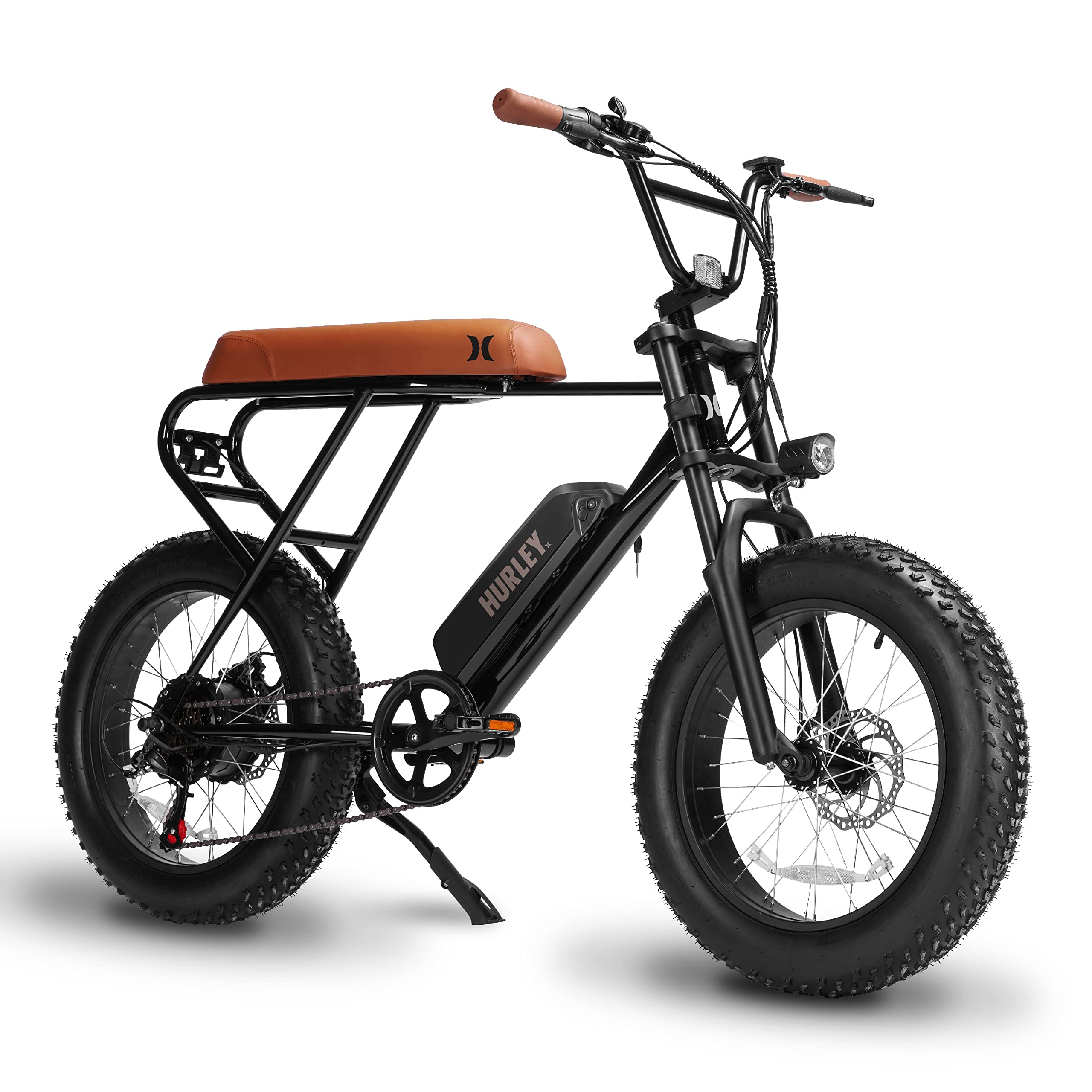 【Sports&Outdoors】Hurley Mini Swell Electric Bike, 4-Inch Wide Tires, Shimano 6-Speed E-Bike