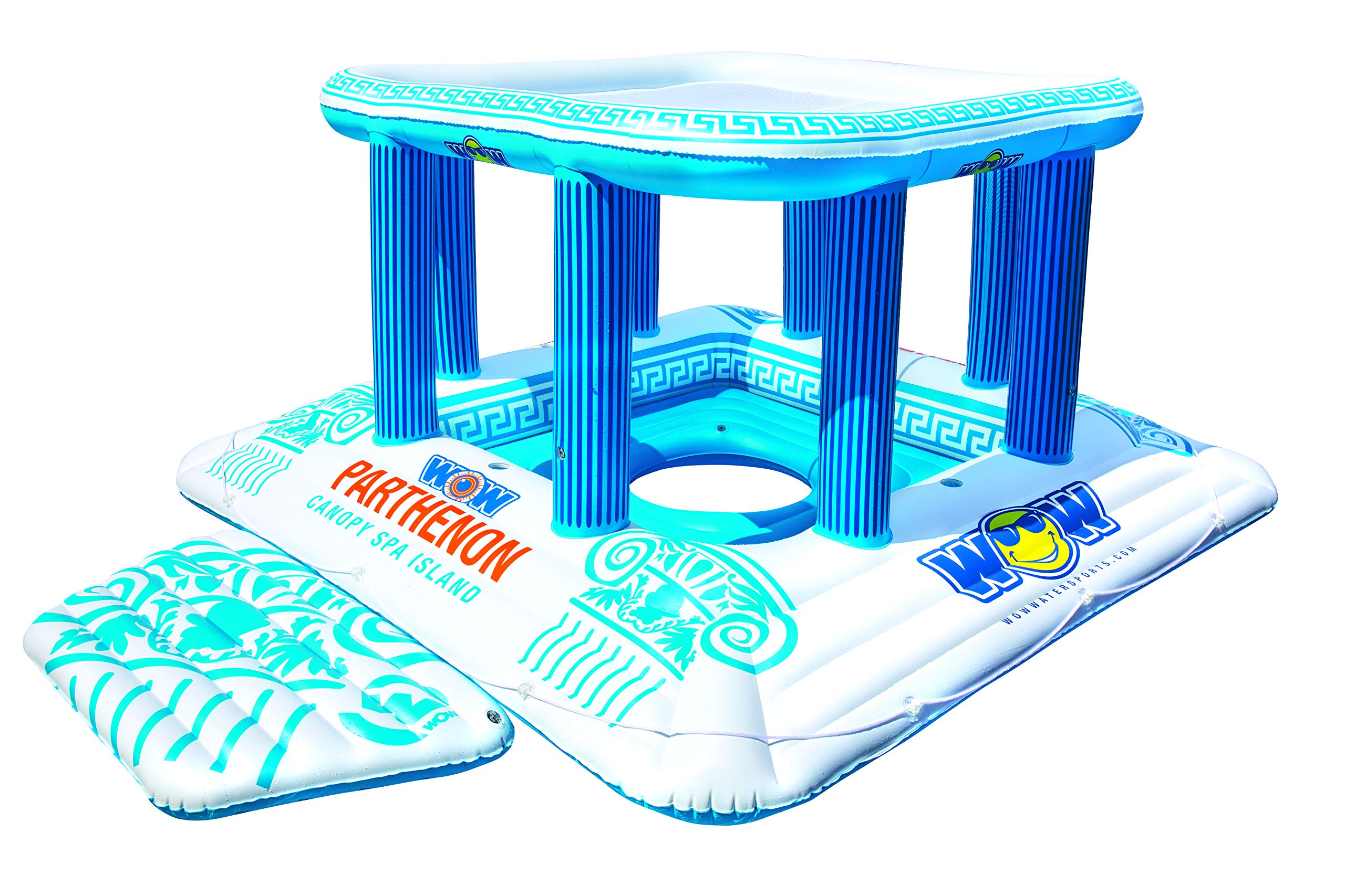 【Sports&Outdoors】World of Watersports Parthenon Canopy Spa Island, 8 Person Inflatable Island