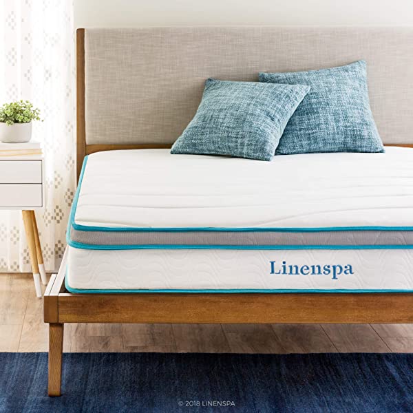 Linenspa 8 Inch Memory Foam and Innerspring Hybrid Medium-Firm Mattress -Full Mattress Full 8 Inch Mattress Only