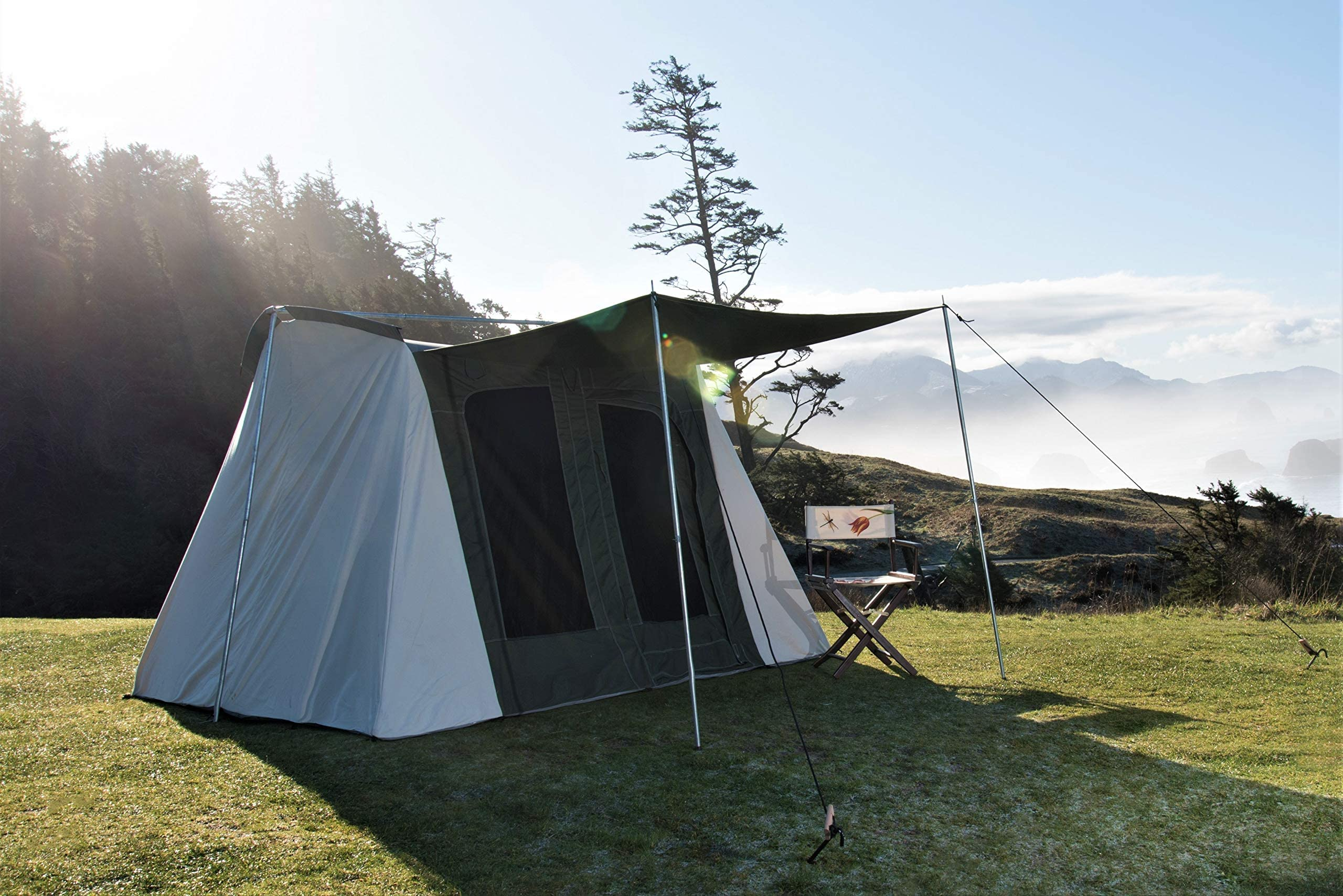 【Sports&Outdoors】Canvas Cabin Tent - Waterproof, 4 Season Outdoor Camping Tent, Premium 100% Cotton Canvas